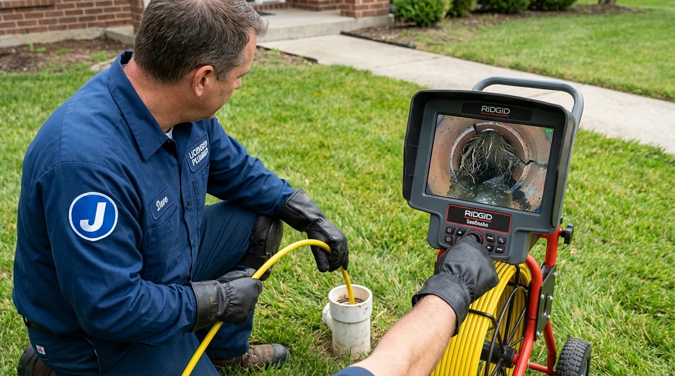 Sewer camera inspection being performed by Johns Plumbing LLC in Ripley